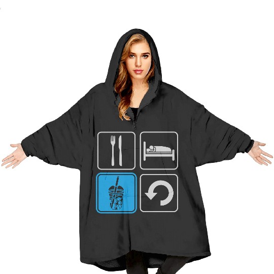Boba Tea Repeat daily Blanket Hoodies