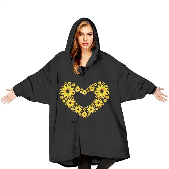 Love sunflower Blanket Hoodies