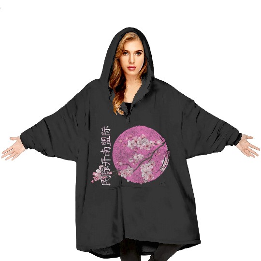 Cherry Blossoms Sakura Nature Lover Pink Blanket Hoodies