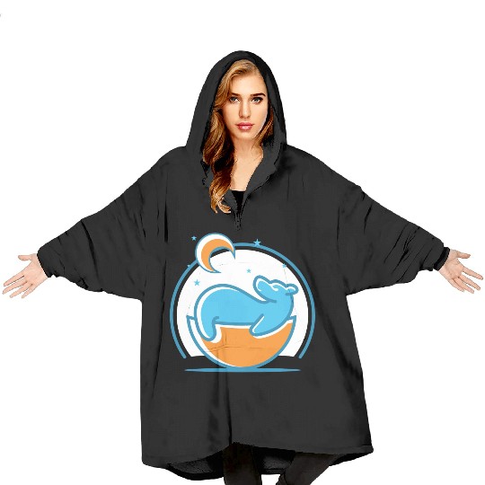 Polar Bear and Moon Blanket Hoodies