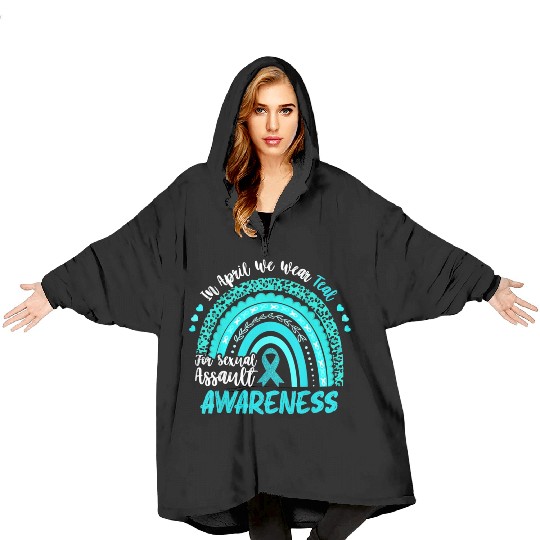 In April We Wear Teal Sexual Assault Blanket Hoodies