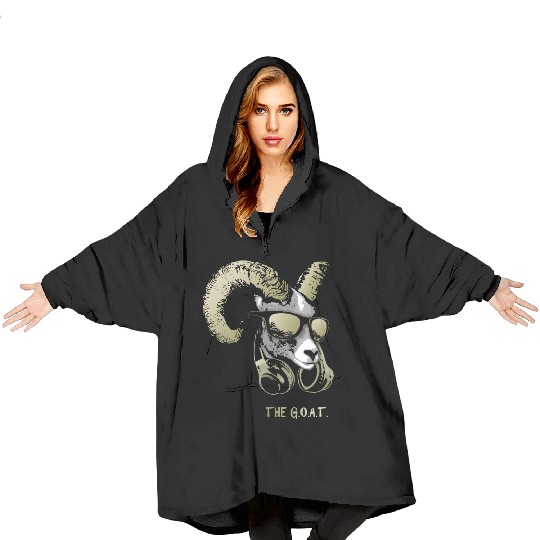 The Goat Bling Cool and Funny Music Animal with Blanket Hoodies