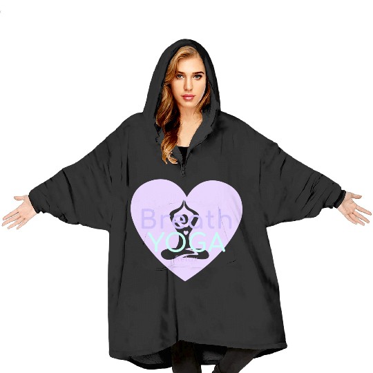 Breath Yoga Relax | Yogi Blanket Hoodies with heart Namaste