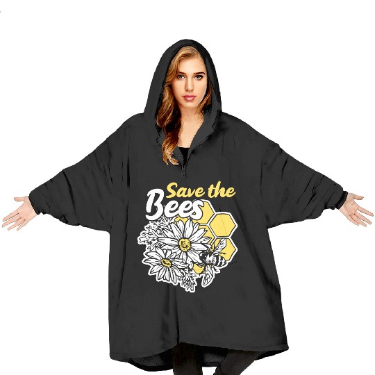 Save the bee honey bee gift idea environmental pro Blanket Hoodies