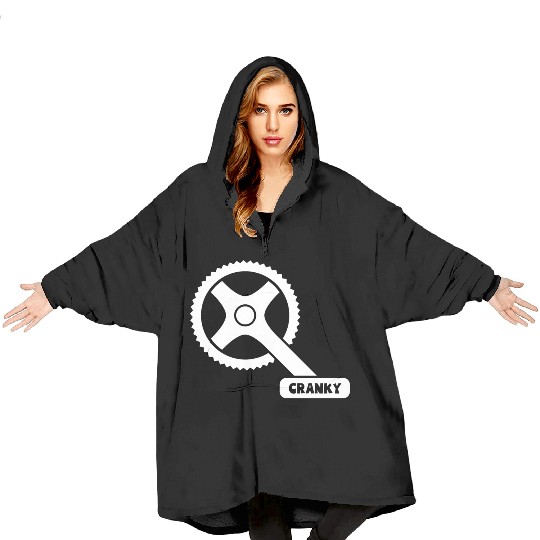Cranky - Funny Cyclist Gift Blanket Hoodies