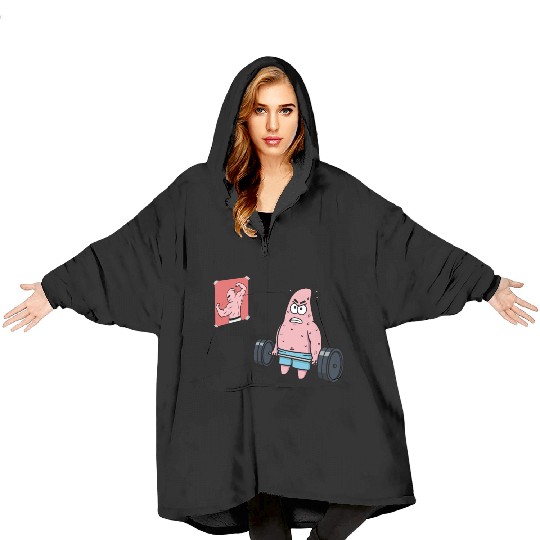 Majin Buu vs Patrick - Funny Anime Gym and Workout Blanket Hoodies