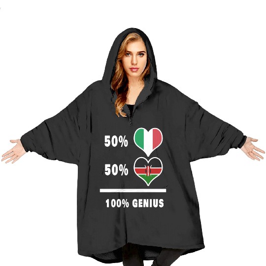 Italy and Kenya genius / gift Blanket Hoodies