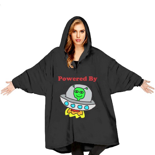Powered By Aliens Blanket Hoodies