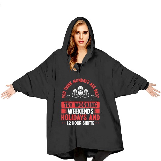 Firefighter Fire Hose Mask Night Shift Firemen Blanket Hoodies