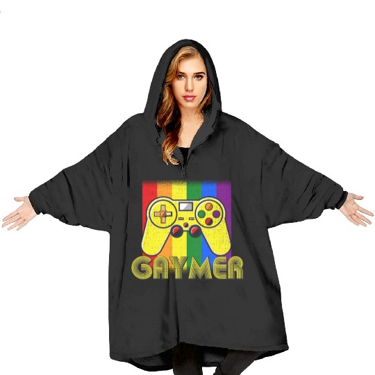 Funny Gaymer Gay Gamer - Pride Rainbow LGBT Blanket Hoodies