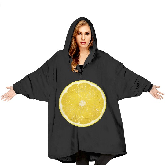 Radiate Positive Lemon Slice. Juicy Slice Lemon Blanket Hoodies