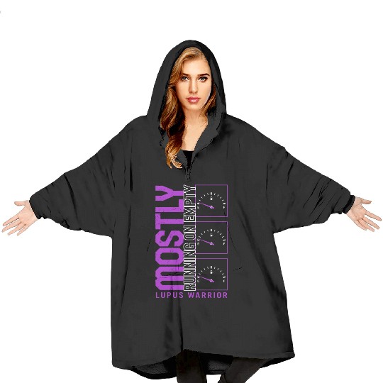 Lupus Awareness Blanket Hoodies, Mostly Running Empty,