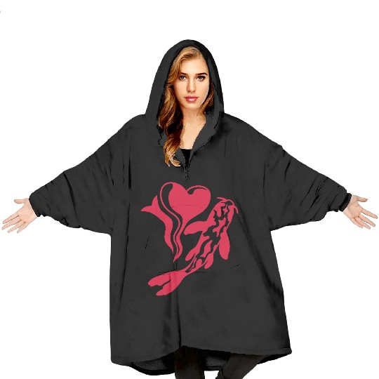 koi fish I Love Blanket Hoodies