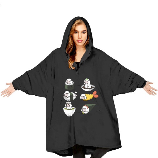 Poodle Japanese Food Blanket Hoodies