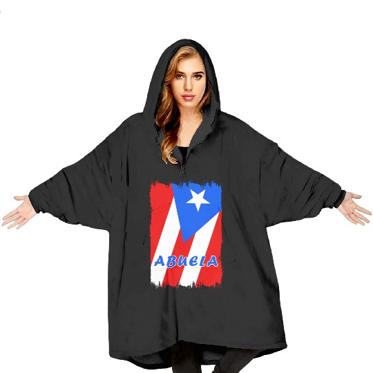 Puerto Rico grandmother flags design Blanket Hoodies