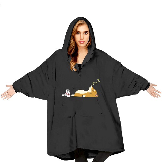 Shiba Inu Sake Drunk Blanket Hoodies