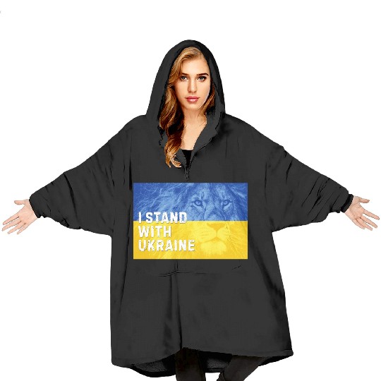Ukraine Independence Day. I Stand with Ukraine Blanket Hoodies