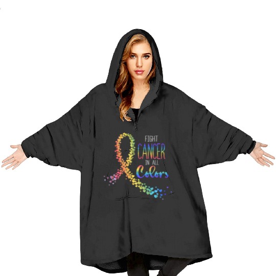Cancer Sucks In Every Color Fighter Fight Support Blanket Hoodies