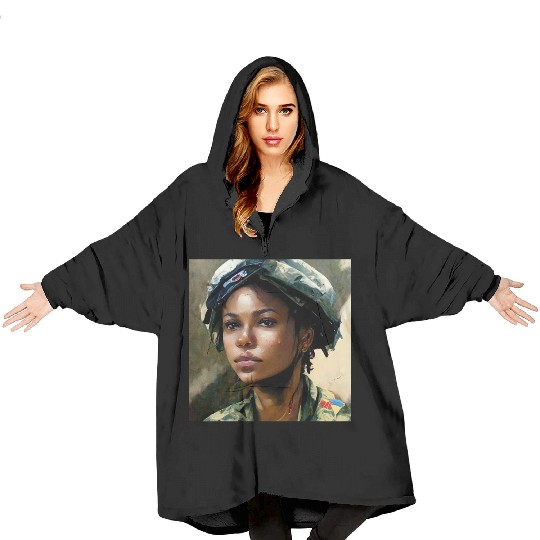 Beautiful US army combat medic painting Blanket Hoodies