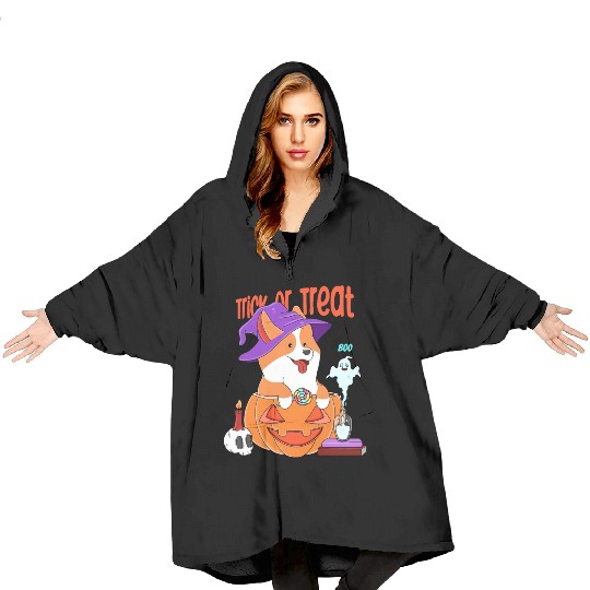 Corgi Halloween Blanket Hoodies