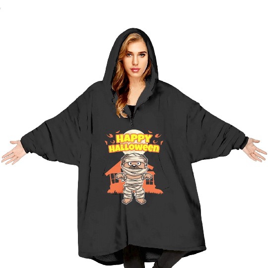 Happy Halloween Scary Funny Hallow's Eve Costume Blanket Hoodies