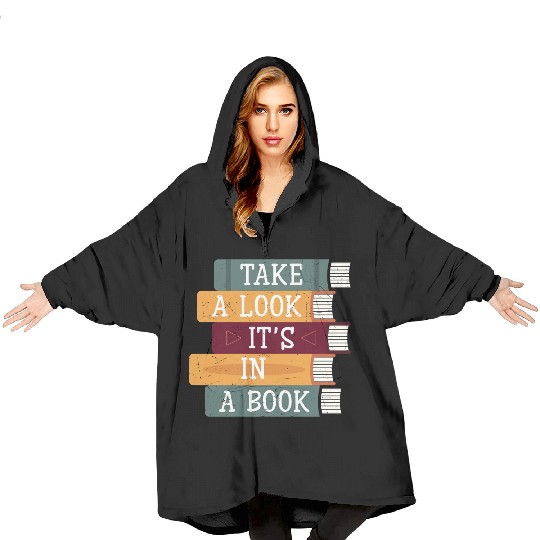 Take A Look It's A Book Retro Rainbow Reading Blanket Hoodies