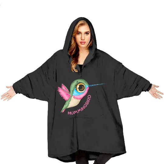 Pink Hummingbird Blanket Hoodies