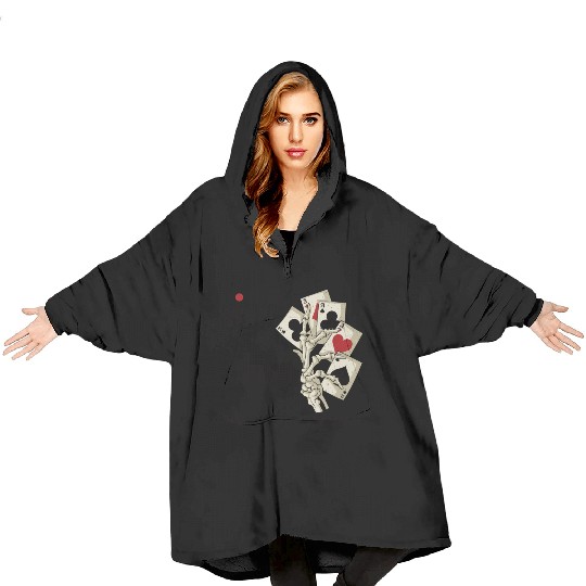 Poker Casino Poker Player Gambling Roulette Gift Blanket Hoodies