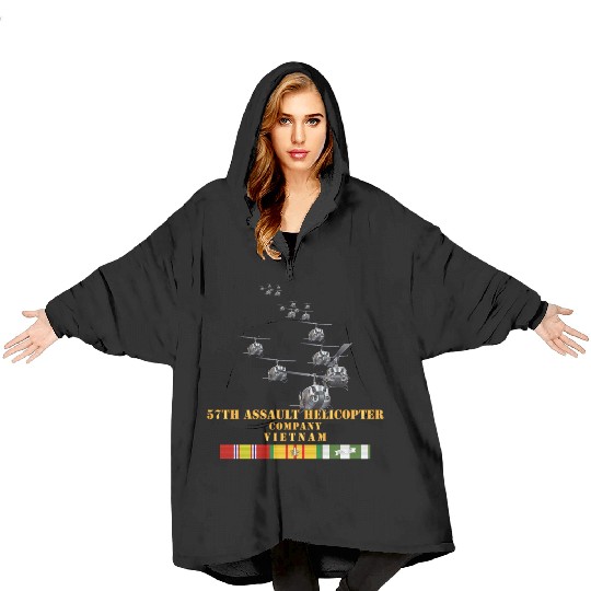 Army 57th Assault Helicopter Co w VN SVC X 300 Blanket Hoodies