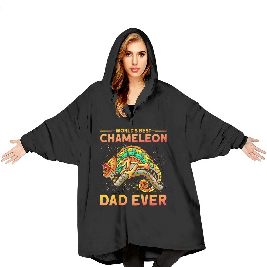 World's best Chameleon Dad ever Blanket Hoodies