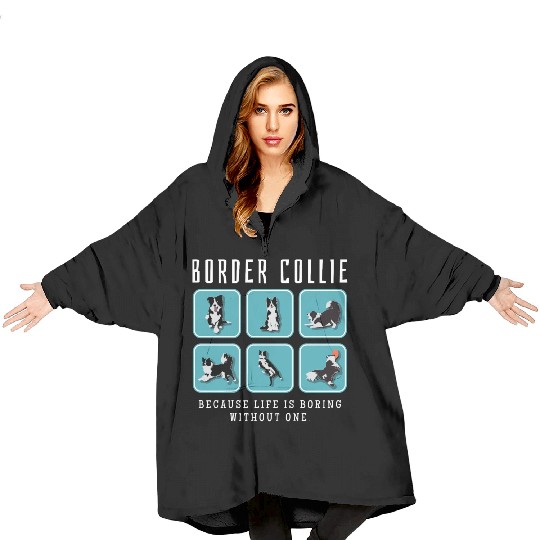 Border Collie Lover Blanket Hoodies