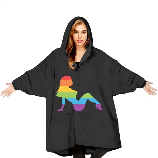 Sexy Retro Mudflap Girl Lesbian Pride LGBT Blanket Hoodies