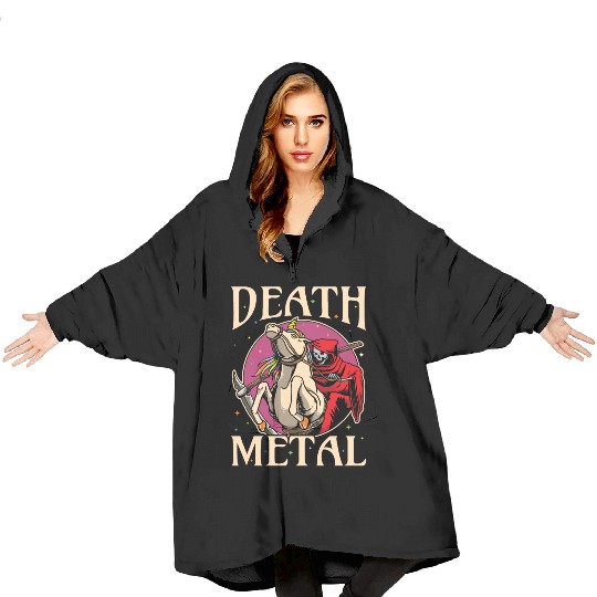 Reaper Rock Satan Unicorn Festivals Death Metal Blanket Hoodies