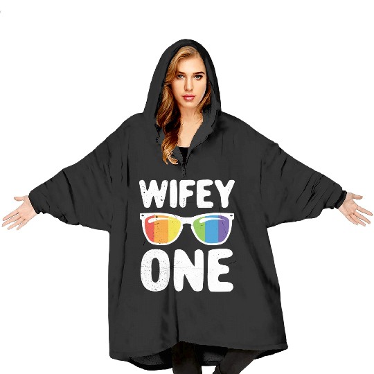 Wife One Funny Lgbt Lesbian Couple LGBT Pride Gay Blanket Hoodies