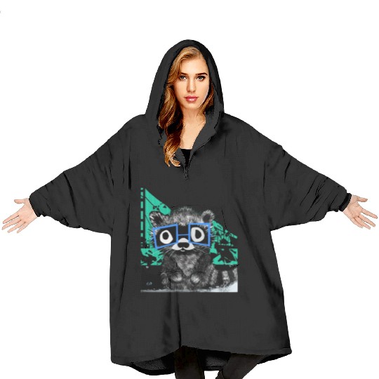Raccoon #3 Mary Jane Bookworm Blanket Hoodies