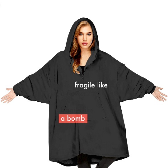 Feminism - Fragile like a bomb - Frida Kahlo Blanket Hoodies
