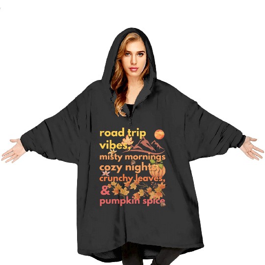 road trip vibes misty mornings cozy nights Blanket Hoodies