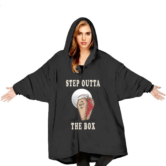 Grim Reaper with Moon Rise Step Outta The Box Blanket Hoodies
