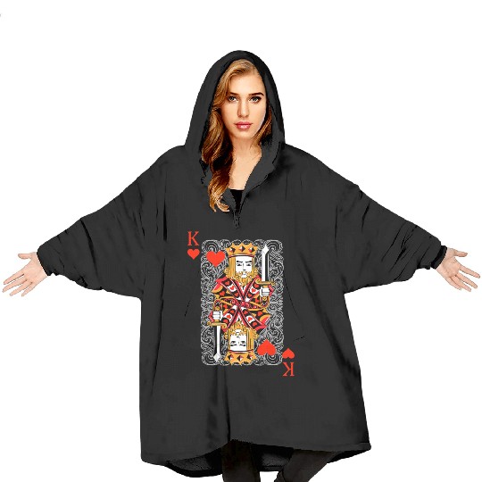 King of Hearts Blackjack Cards Poker 21 K Couple M Blanket Hoodies