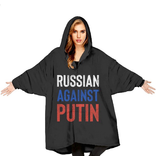 Russian against Putin russia flag grunge Blanket Hoodies