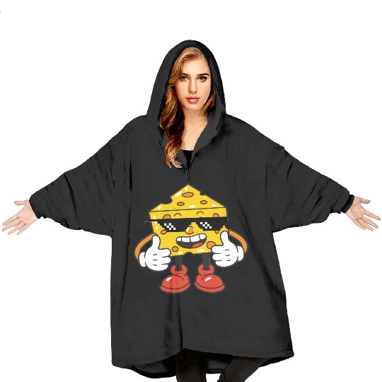 thug life cheese Blanket Hoodies