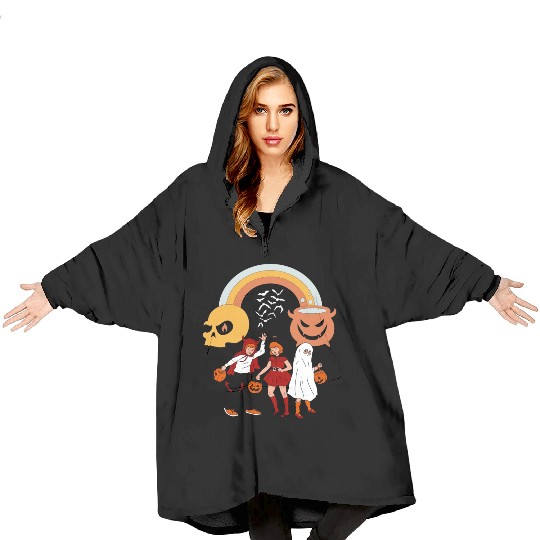 Vintage Horror Comic Trick or treat Blanket Hoodies