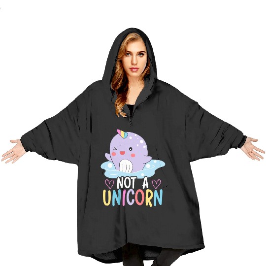 Not A Unicorn Of The Sea Animal Narwhale Narwhal Blanket Hoodies