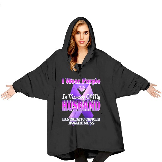 I Wear Purple In Memory Of My Husband Pancreatic C Blanket Hoodies