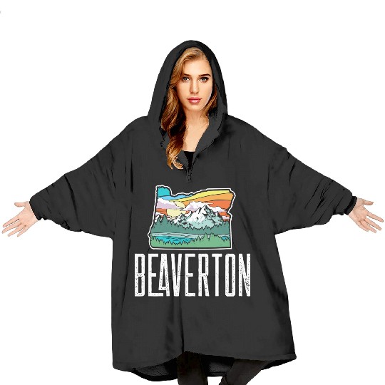 Beaverton Vintage Oregon Nature Outdoors Retro Gra Blanket Hoodies