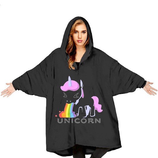 Rainbow Animal Fairy Unicorn Lover Girls Women Gif Blanket Hoodies