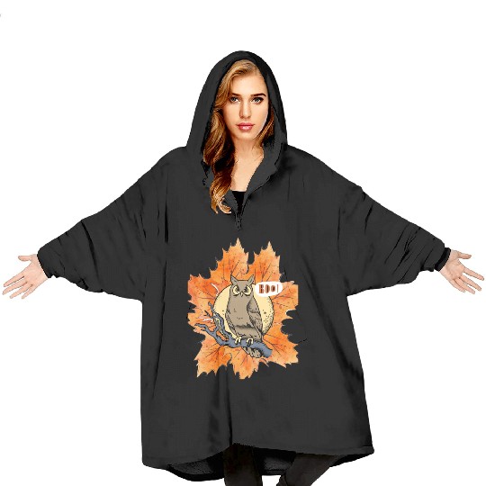 fall halloween Blanket Hoodies cute owl