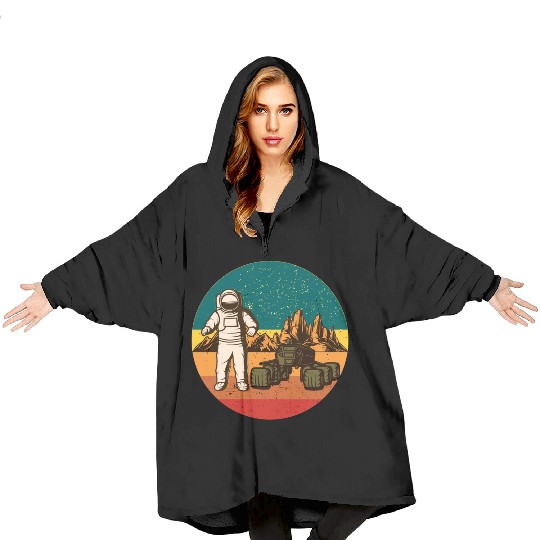 Astronaut on Mars Blanket Hoodies