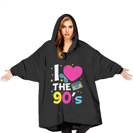 I Love the 90s Radio Cassette Tape Nostalgia Gifts Blanket Hoodies