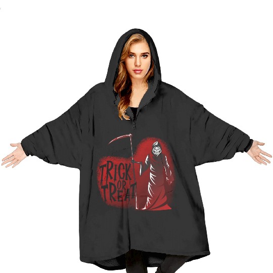 Grim Reaper Trick or Treat Blanket Hoodies